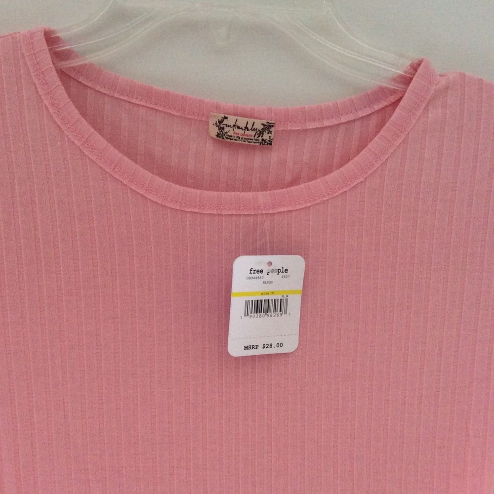 FREE PEOPLE Baby Rib Tee NWT Blush SZ XS, S, M, L - Picture 6 of 7